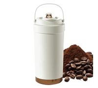 Jubilofex Vaso de café de cerámica, taza de viaje de cerámica con tapa, botella de agua a prueba de fugas de 500 ml con mango ergonómico, taza de bebidas multiuso para camping