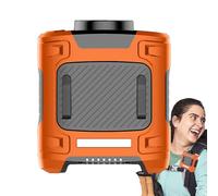 Jubilofex Ventilador de cintura portátil, ventilador de ropa portátil con luz LED, multifuncional, indispensable en climas cálidos, para deportes, viajes, senderismo, camping