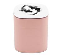 Jubonexis 2 cajas de joyería minimalistas japonesas que se dan vueltas entre sí para mujeres, organizador de aretes, organizador giratorio de joyas para collares, pulseras, anillos