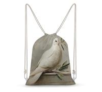 Jubonexis A Slender Olive Branch White Dove - Mochila de lona con cordón, ligera, deportiva, gimnasio, para hombres y mujeres