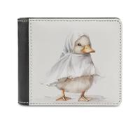 Jubonexis Adorable disfraz de pato con sábana de fantasma, cartera plegable de piel sintética suave, monedero, funda para pase de crédito, tarjetero duradero, billetera delgada para hombres y mujeres