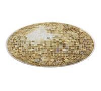 Jubonexis Alfombra redonda grande con diseño de bola de discoteca dorada, moderna, antideslizante, 90 cm