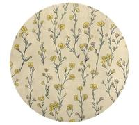 Jubonexis Alfombra redonda grande con patrón de flor de alfalfa amarilla, moderna, antideslizante, 90 cm