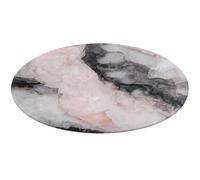 Jubonexis Alfombra redonda grande de mármol de lujo, color negro pastel, rosa, moderna, antideslizante, 36 pulgadas (90 cm)