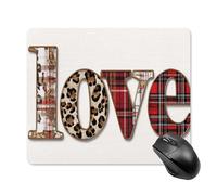 Jubonexis Alfombrilla de mouse con diseño de leopardo y palabra de San Valentín, para computadora de oficina, portátil, con base de goma antideslizante, alfombrilla de mouse para juegos