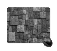 Jubonexis Alfombrilla de mouse con textura de camino de piedra blanca y negra, alfombrilla de mouse para computadora de oficina pequeña para computadora portátil con base de goma antideslizante