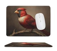 Jubonexis Alfombrilla de mouse vintage oscura de Red Bird, para computadora de oficina, portátil, con base de goma antideslizante, alfombrilla de mouse para juegos