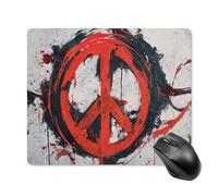 Jubonexis Alfombrilla de ratón circular gigante con signo de la paz, alfombrilla de ratón para computadora de oficina pequeña para computadora portátil con base de goma antideslizante, alfombrilla de