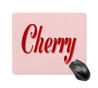 Jubonexis Alfombrilla de ratón con texto en rosa con texto en inglés "Cherry on Pink", para computadora de oficina, portátil, con base de goma antideslizante, alfombrilla de ratón para juegos