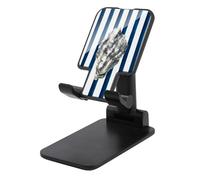 Jubonexis An Rock Oyster on White Blue Stripes Soporte para teléfono celular, plegable, ajustable, para escritorio