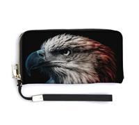 Jubonexis Bald Eagle with The Words 250th PU Leather Clutch Long Bifold Wallet - Monedero para pase de crédito, tarjetero duradero para almacenamiento de dinero para mujeres y hombres
