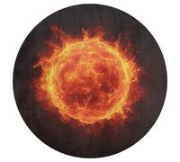 Jubonexis Ball of Fire - Alfombra redonda grande y moderna, antideslizante, 90 cm