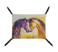 Jubonexis Beautiful Horses in Love - Hamaca transpirable para mascotas con correas ajustables reversibles para gatos y perros