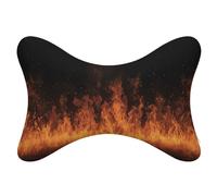 Jubonexis Blazing Fire - Juego de 2 almohadas de cuello de coche, almohadas de viaje para el cuello, reposacabezas de automóvil, almohada de hueso para asiento de coche