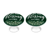 Jubonexis Blessing Home - Pomos redondos para cajones y ramas con hojas, con tornillos, 2 piezas, pomos de cajón para tocador, decoración para armario, hogar, oficina, cocina