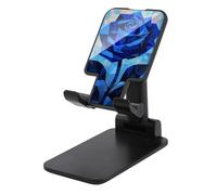 Jubonexis Blue Rose - Soporte para teléfono celular, plegable, ajustable, diseño de mosaico geométrico para escritorio