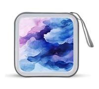 Jubonexis Blues and Purples Flowing Shapes - Estuche de almacenamiento portátil para CD, DVD, coche, hogar, viajes