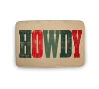 Jubonexis Bold Western HOWDY - Tapete para puerta de baño con textura vintage envejecida, extra suave, terciopelo coral, rápida absorción de agua, antideslizante, cómodo, 19.7 x 31.5 pulgadas