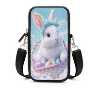 Jubonexis Bolsa cruzada para teléfono móvil con diadema de lunares azules con correa ajustable