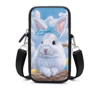 Jubonexis Bolsa cruzada para teléfono móvil con diadema de lunares azules con correa ajustable