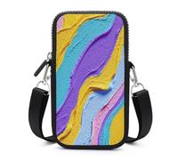 Jubonexis Bolsa cruzada para teléfono móvil con textura de pintura psicodélica, con correa ajustable