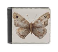 Jubonexis Bonita cartera vintage de piel sintética suave con diseño de mariposa marrón neutro, monedero, funda para tarjetas de crédito, tarjetero duradero, billetera delgada para hombres y mujeres
