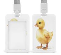 Jubonexis Bonito soporte para tarjetas de identificación de patito amarillo, retráctil, protector de tarjetas, placa de nombre, etiqueta de nombre para trabajo, oficina, médico, enfermera