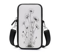 Jubonexis Botanical Rich Bouquet of Daisies - Bolso cruzado para teléfono móvil con correa ajustable, color negro