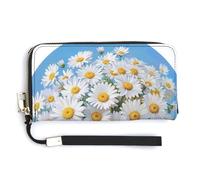 Jubonexis Bouquet of White Daisies - Cartera de piel sintética larga y plegable, monedero, funda para tarjetas de crédito, almacenamiento de dinero duradero para mujeres y hombres