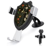 Jubonexis Cabezal de ducha de latón vintage Dark Academia Soporte de teléfono de coche Soporte de clip triangular Base de ventilación de aire Teléfono celular Soporte de coche Accesorios automotrices