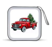 Jubonexis Caja de almacenamiento portátil para CD y DVD con árbol de Navidad verde para coche, hogar, viajes