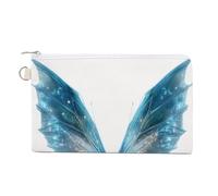 Jubonexis Cartera de lona, monedero con estampado de alas de hada de fantasía, monedero con cremallera, pequeña bolsa de cosméticos