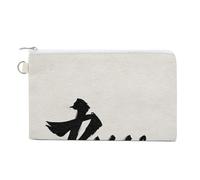 Jubonexis Cartera de lona, monedero con estampado de palabras de paz, monedero con cremallera, pequeña bolsa de cosméticos