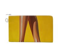 Jubonexis Cartera de lona, monedero con estampado de pierna masculina en tacones altos, monedero con cremallera, pequeña bolsa de cosméticos