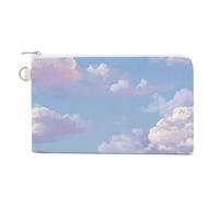 Jubonexis Cartera de lona, monedero con estampado de sueños de cielo nublado, monedero con cremallera, pequeña bolsa de cosméticos