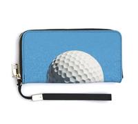 Jubonexis Cartera larga plegable de piel sintética con diseño de pelota de golf para niños, monedero, funda para tarjetas de crédito, almacenamiento de dinero duradero para mujeres y hombres