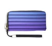 Jubonexis Cartera larga plegable de piel sintética de papel azul oscuro y morado, monedero, funda para tarjetas de crédito, almacenamiento de dinero duradero para mujeres y hombres