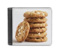 Jubonexis Cartera plegable de piel sintética suave con chispas de chocolate blanco, monedero, funda para tarjetas de crédito, tarjetero duradero, billetera delgada para hombres y mujeres