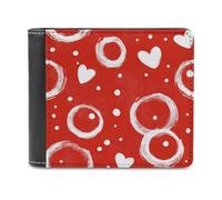 Jubonexis Cartera plegable de piel sintética suave con círculos blancos abstractos, monedero, funda para tarjetas de crédito, tarjetero duradero, billetera delgada para hombres y mujeres