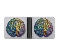 Jubonexis Cartera plegable de piel sintética suave con diseño de cerebro humano, monedero, funda para tarjetas de crédito, tarjetero duradero, billetera delgada para hombres y mujeres, almacenamiento