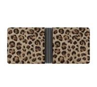 Jubonexis Cartera plegable de piel sintética suave con estampado de leopardo, color marrón chocolate oscuro, monedero, funda para tarjetas de crédito, tarjetero duradero, billetera delgada para