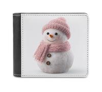 Jubonexis Cartera plegable de piel sintética suave con figura de muñeco de nieve, monedero, funda para tarjetas de crédito, tarjetero duradero, billetera delgada para hombres y mujeres, almacenamiento