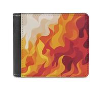 Jubonexis Cartera plegable de piel sintética suave con forma de llamas abstractas y formas de humo, monedero, funda para tarjetas de crédito, tarjetero duradero, billetera delgada para hombres y