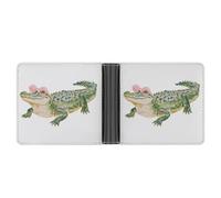 Jubonexis Cartera plegable de piel sintética suave con lentes de sol de cocodrilo, monedero, funda para tarjetas de crédito, tarjetero duradero, billetera delgada para hombres y mujeres