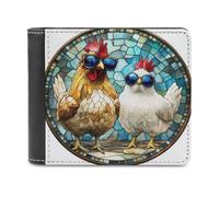 Jubonexis Cartera plegable de piel sintética suave con lentes de sol de color azul pollo, monedero, funda para tarjetas de crédito, tarjetero duradero, billetera delgada para hombres y mujeres