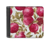 Jubonexis Cartera plegable de piel sintética suave con patrón de granada, monedero, funda para tarjetas de crédito, tarjetero duradero, billetera delgada para hombres y mujeres, almacenamiento de