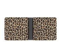 Jubonexis Cartera plegable de piel sintética suave con patrón de leopardo, dorado, negro y marrón, monedero, funda para tarjetas de crédito, tarjetero duradero, billetera delgada para hombres y