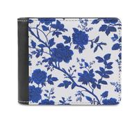 Jubonexis Cartera plegable de piel sintética suave con patrón floral francés, monedero, funda para tarjetas de crédito, tarjetero duradero, billetera delgada para hombres y mujeres, almacenamiento de