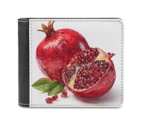 Jubonexis Cartera plegable de piel sintética suave de granada, monedero, funda para tarjetas de crédito, tarjetero duradero, billetera delgada para hombres y mujeres, almacenamiento de dinero