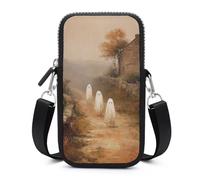 Jubonexis Classic Ghosts in The Countryside Vintage Rustic Crossbody - Bolsa para teléfono móvil con correa ajustable, color negro